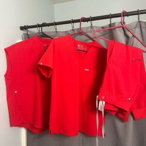 FIGS POP Red Scrub Set